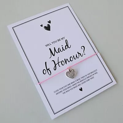 PERSONALISED Will You Be My BRIDESMAID Proposal Card | Bracelet Gift Flower Girl • £2.39