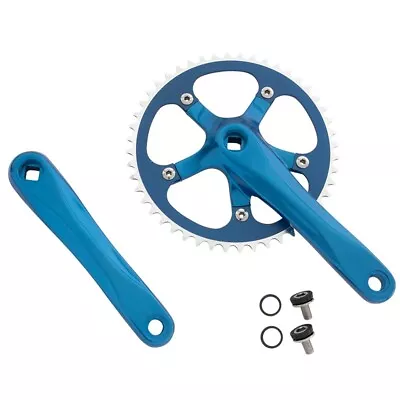 Blue Bicycle CrankSet 48T X 175MM MTB Track Fixie Single Speed Bikes • $56.99