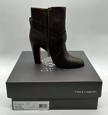 Brown Khaki Gray Vince Camuto Connolly Leather Boots Size 6.5 • $39.99