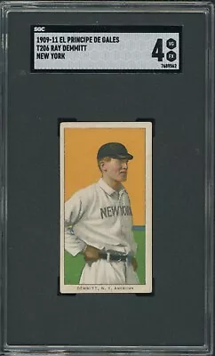 1909-11 T206 🔥 EL PRINCIPE DE GALES EPDG 🔥 Ray Demmitt NY Yankees  SGC 4 • $879.99