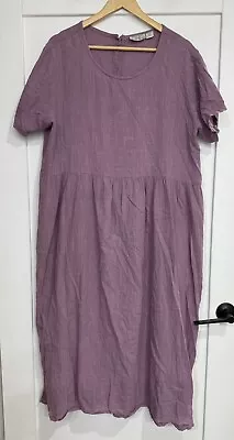 FREE LOVE Button Back Cotton Dress Free Size Purple • $35