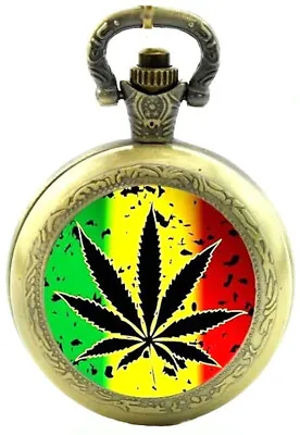 Gift Boxed Bob Marley Rasta Quartz Pocket/Necklace Watch - Free Spare Battery • £10.99