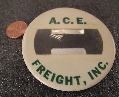 Vintage A.C.E. FREIGHT INC Name Badge Tag Metal Pin-back Button Pin • $2.99