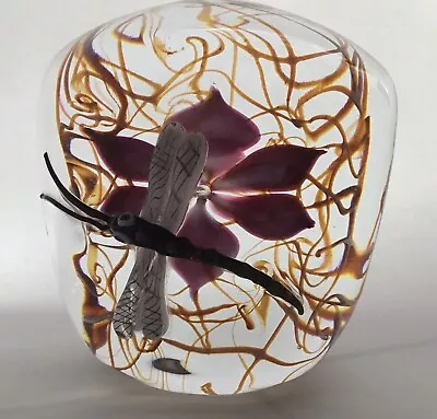 Vandermark Large Paperweight VMGS Glass StudiosSignedCN03lamp Work DRAGONFLY • $325