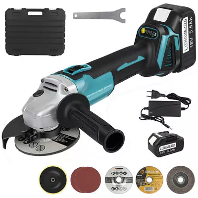 18V 125mm Li-ion Electric Cordless Brushless Angle Grinder For Makita Battery • £45.98