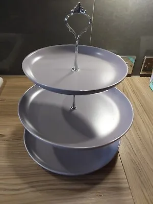Three Tier Cake Stand With Silver Handle • £10