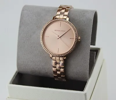 New Authentic Michael Kors Charley Rose Gold Crystals Women's Mk4400 Watch • $99.99