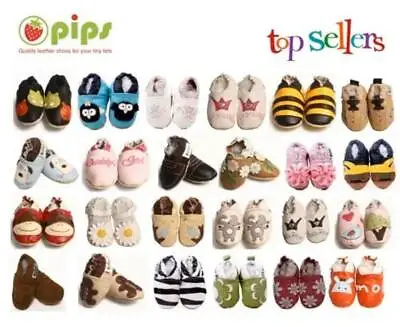 *SALE* NEW Luxury Soft Leather Baby Shoes Pram 0-6 6-12 12-18 18-24m UKSELLER • £5.49