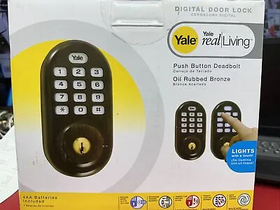 $99 • Buy Yale Real Living Digital Touchscreen Deadbolt Door Lock Z-Wave Oil Rubbed Bronze