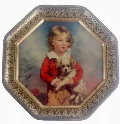 Vintage Tin Metal Art Print Boy With Dog  Master Simpson  By Arthur Devis • $12.88