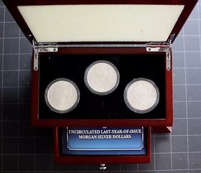 1921 UNCIRCULATED Last Year Of Issue 3 Coin Morgan Silver Dollar Boxed Set P D S • $179.99