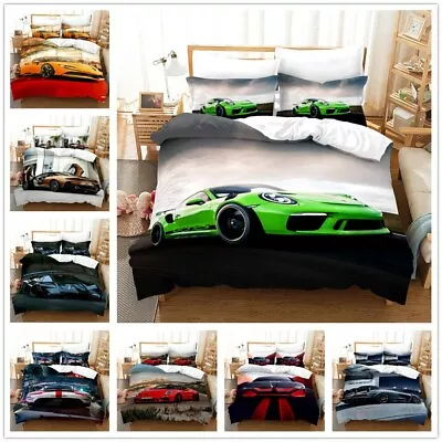 Sports Car Racing Car 3D Printed Bedding Set 2/3PCS Duvet Cover & Pillowcase(s) • $45.24