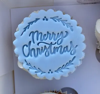 £6.50 • Buy Merry Christmas Cookie Stamp Embosser Fondant Christmas XMAS Cupcake Stamp