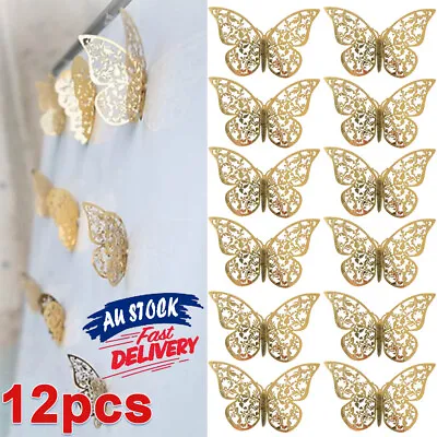 $5.85 • Buy 12Pcs Butterfly Wall Decal Room Decorations Art Decor 3D DIY Stickers Decal Home