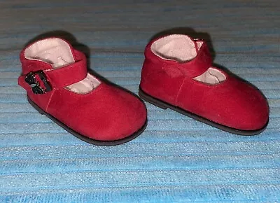 Red Faux Suede Butterfly Ankle Strap Shoes Fits 23” Poseable My Twinn Doll NEW • $12