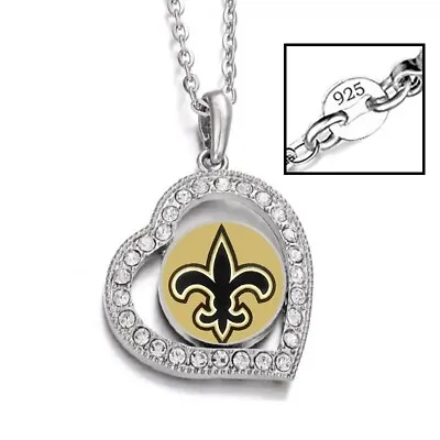 $21.95 • Buy New Orleans Saints Womens 925 Sterling Silver Link Chain Necklace D19
