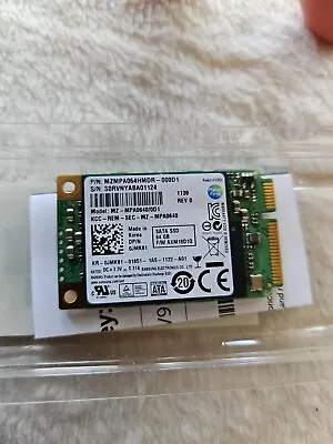 Samsung MZ-MPA0640/0D1 64GB Msata Solid State Drive JMK81 0JMK81 KR-0JMK81 • $30