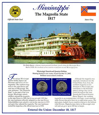 Mississippi Quarters P&D 2002 (Postal Panel Collection) PCS • $7.93