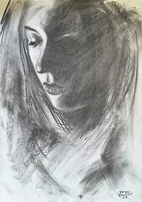 Original Charcoal Drawing On Paper. A3. 'Melanie 2'. Not A Print. • £225