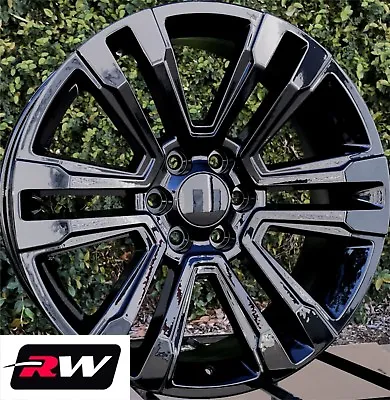 $1549 • Buy 22 X9  Inch GMC Sierra 1500 OE Replica Denali Wheels 2017 2018 Gloss Black Rims