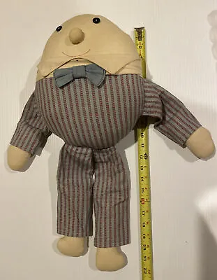 Vintage Handmade Humpty Dumpty Plush Stuffed Button Eyes Doll 10” Sitting • $30