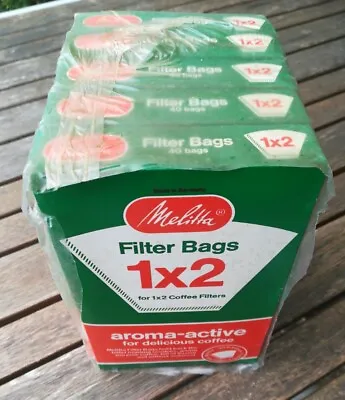£29.99 • Buy 5 Sealed Vintage Boxes Original Melitta Coffee Filter Bags 1x2 Size NOS  Prop