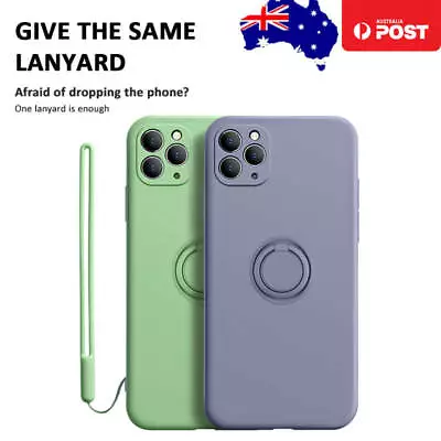$8.95 • Buy Shockproof Liquid Silicone Case Cover Ring Stand IPhone SE XS 12 11 Pro Max 8 7