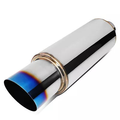 4 OD Titanium Burnt Tip 2.5 OD Inlet Tig Weld Exhaust Muffler Stainless Steel • $34.88