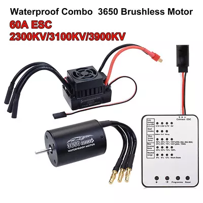 Waterproof 2300KV 3100KV 3900KV Brushless Motor 60A ESC For Traxxas 1/10 RC Car • $18.25