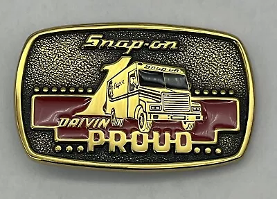 Snap-on Drivin Proud Belt Buckle Limited Edition 1989 Solid Brass USA  • $19.95