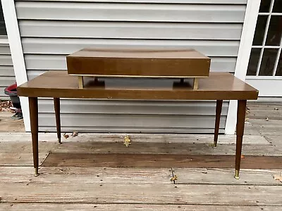 Vintage Mid Century Modern 2 Tier End Side Accent Table Formica Tops 1960's • $89.99