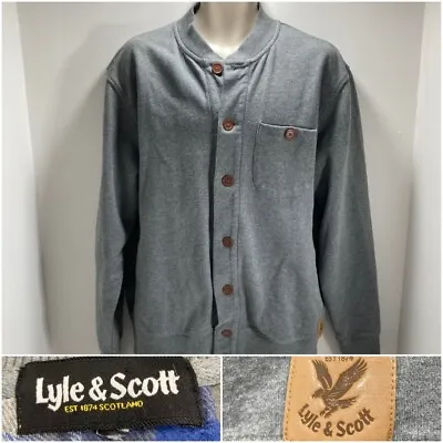 £14.95 • Buy Lyle And Scott Button Up Sweater Jumper Grey Cotton UK Size XL