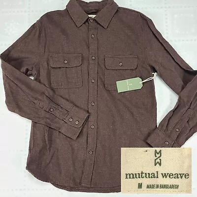 Mutual Weave Mens Chamois Cotton Long Sleeve Button Up Shirt M Medium NEW #h49 • $21