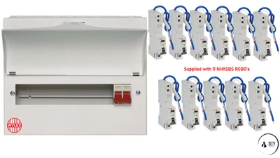 £209.99 • Buy Wylex NM1106L Metal Clad 11 Way Consumer Unit 100A Main Switch & 11 NHXSBS RCBOs