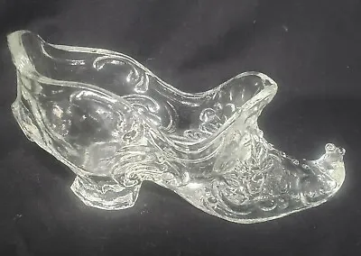 Mosser Glass Co ( Crystal ) Glass Rose Slippers 5 3/4 X 3  Made In USA • $29.79