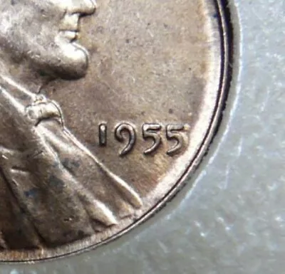 1955 Lincoln Cent  Unc /UncirculatedPoor Man's Doubled Die-Notable Last  5  (7) • $9