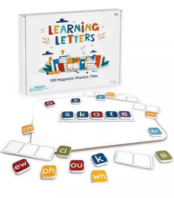 Learning Letters 109 Phonics Letters Tiles Magnetic Spelling Board • $24.99