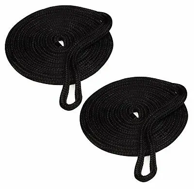 5/8inch 25ft Double Braid Yachting RopeBoat Dock Line Mooring Rope Black (2PCS） • $35.99