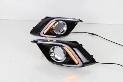 Pair LED Daytime Running Light  DRL W/ Turn Lamp For Mazda 3 2014-2015 • $84.99