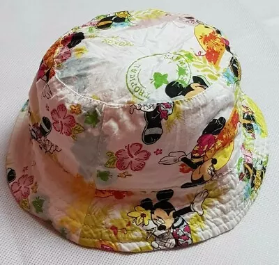 Disney Minnie Mouse Multi Colour Girl Toddler Beach Summer Bucket Sun Hat • £12