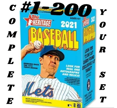 2021 Topps Heritage Baseball Cards - Complete Your Set Pick From List #1-200 • $0.99