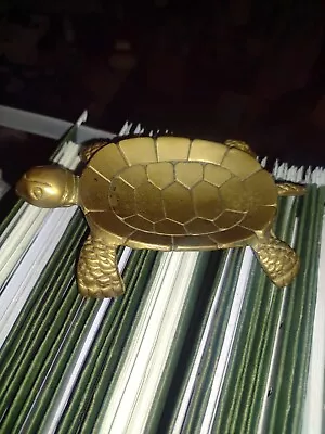 Vintage Brass Sea Turtle Tray Animal Coin Jewelry Trinket Holder • $14.74