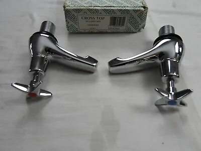 Bristan Cross Top Bath Taps Chrome Plated 3/4  - Slight Marks On Taps • £11