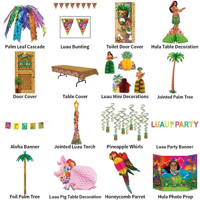 £21.19 • Buy Tropical Hawaiian Luau Theme Decorations - Partyware Complete Selection