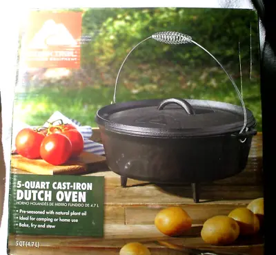 5-Quart Cast Iron Dutch Oven With Handle  New In Sealed Box  Camping • $21.99