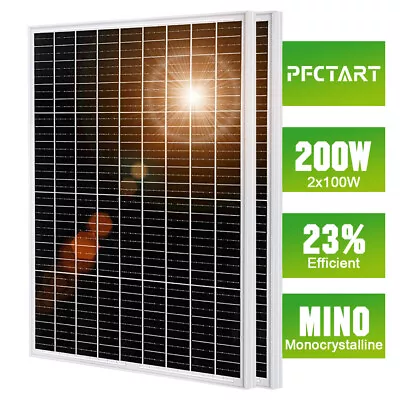 PFCTART 200W 12V Solar Panel Monocrystalline Battery Charging Caravan Boat RV UK • £130.58