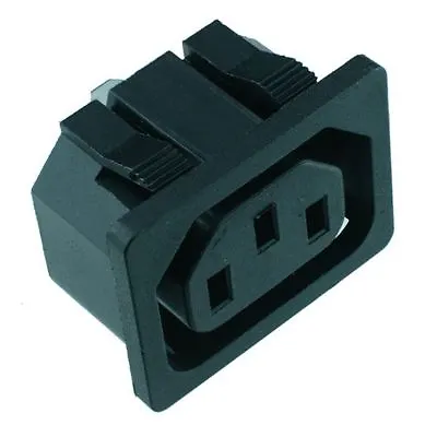 C13 Snap-Fit IEC Chassis Outlet Power Connector Panel Mount • £2.59