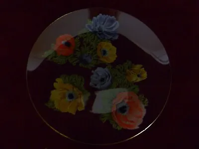 Vintage Chance Glassware Round Dish Anemone Design • £2