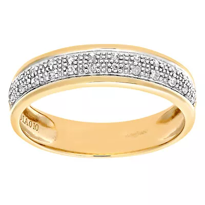 £241.99 • Buy Jewelco London 9ct Gold 10pts Diamond Micro Bead 2 Row Pave Wedding Ring 4.5mm