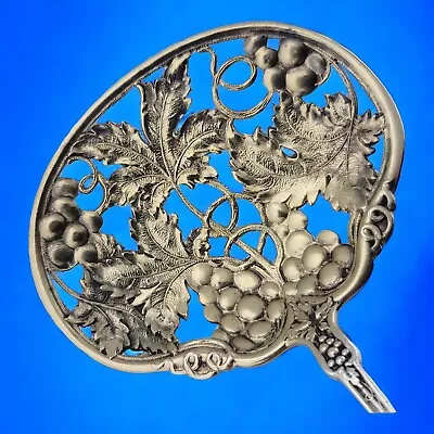 Sterling Silver DOMINICK & HAFF Bon Bon Serving Spoon Elaborate Grape Leaf Vine • $169